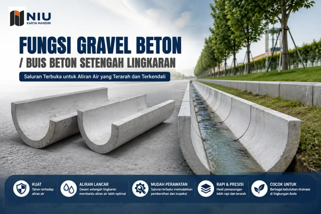 Saluran Beton Setengah Lingkaran Presisi