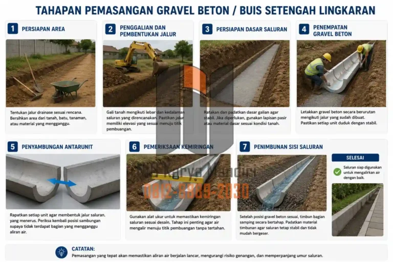 Tahapan Pemasangan Gravel Beton